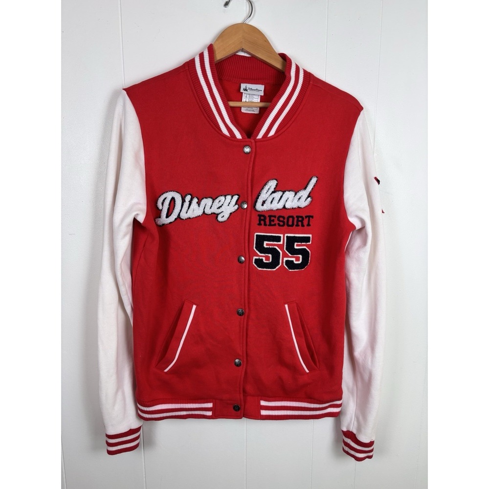 Disneyland Parks Resort Letterman Jacket Mickey‎ Mouse Red White Varsity Large